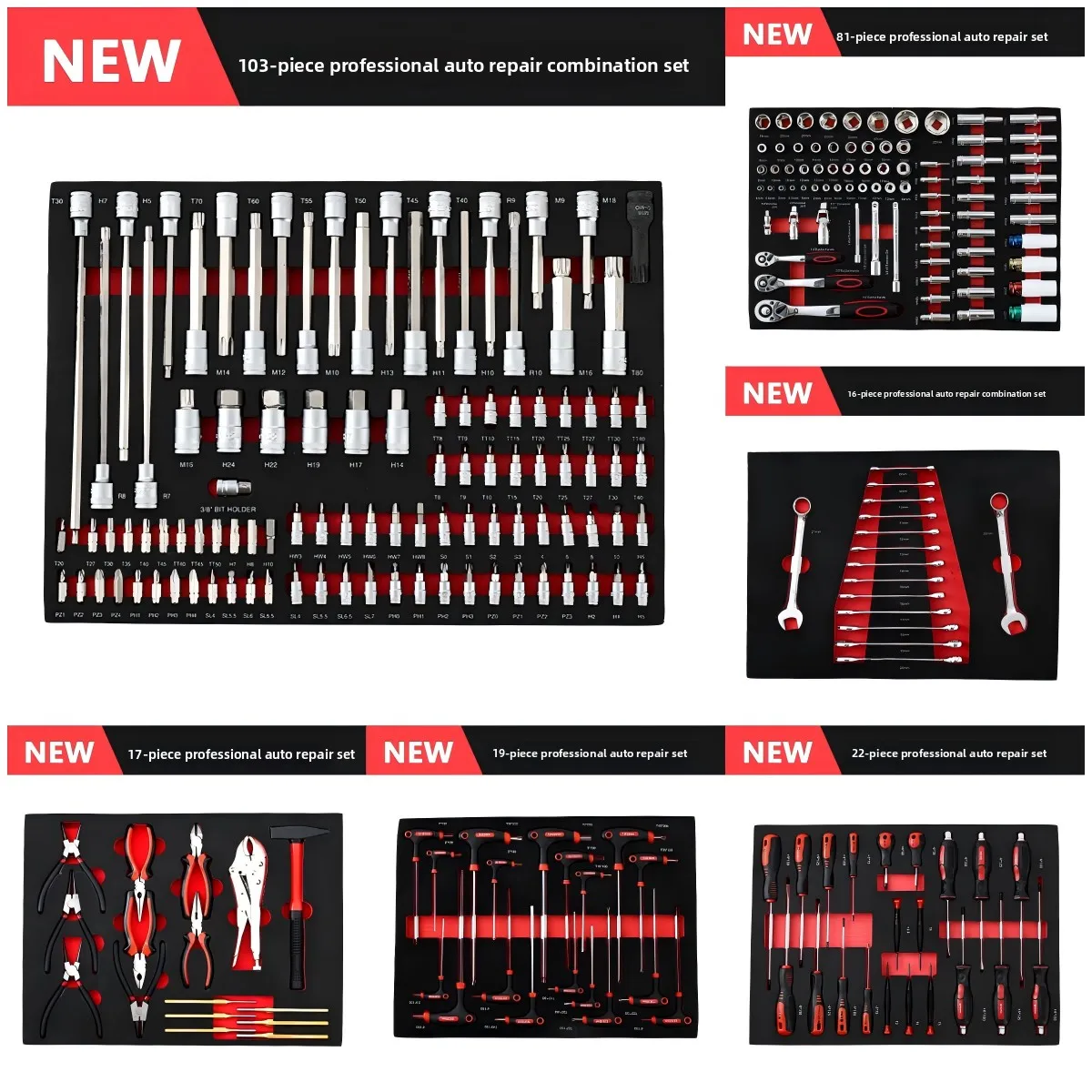 Car Repair Tool Set Sleeve Screws Wrench Combination Workshop Garage Tools Set