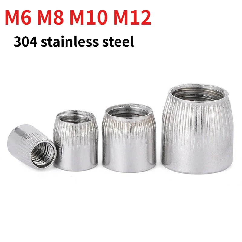 304 Stainless Steel Knurled Cone Nut Taper Expansion Nut Metric Knurl Round Self‑Locking Insert Nut Hardware Fasteners