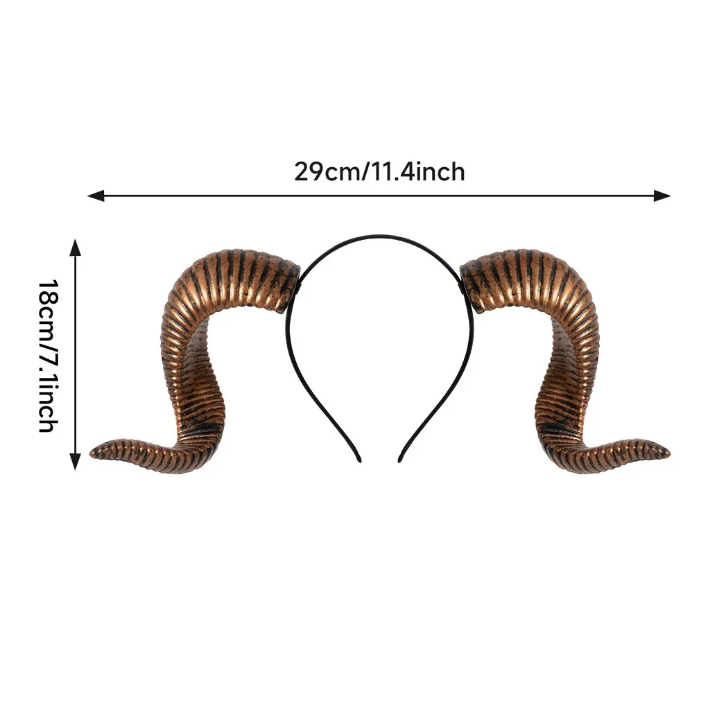 Halloween DIY Removable Devil Horns Hairband Costume Accessory Gothic Party Headpiece Cosplay Witch Craft Headgear