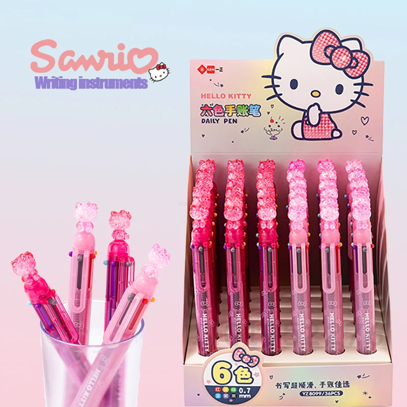 

36pcs Sanrio Hello Kitty 6colors Ballpoint Pen Kawaii Kt Cat Student Writing Gel Pen School Office Supplies Stationery Wholesale