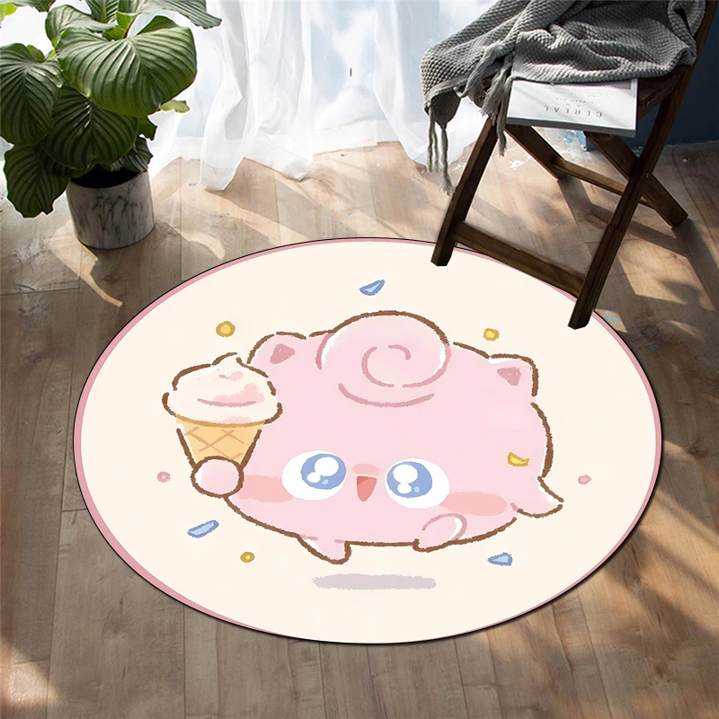 Pokemon round carpet cute Pikachu cute decoration anime rug area rug decoracion rugs for bedroom door mat room decor kawaii rug