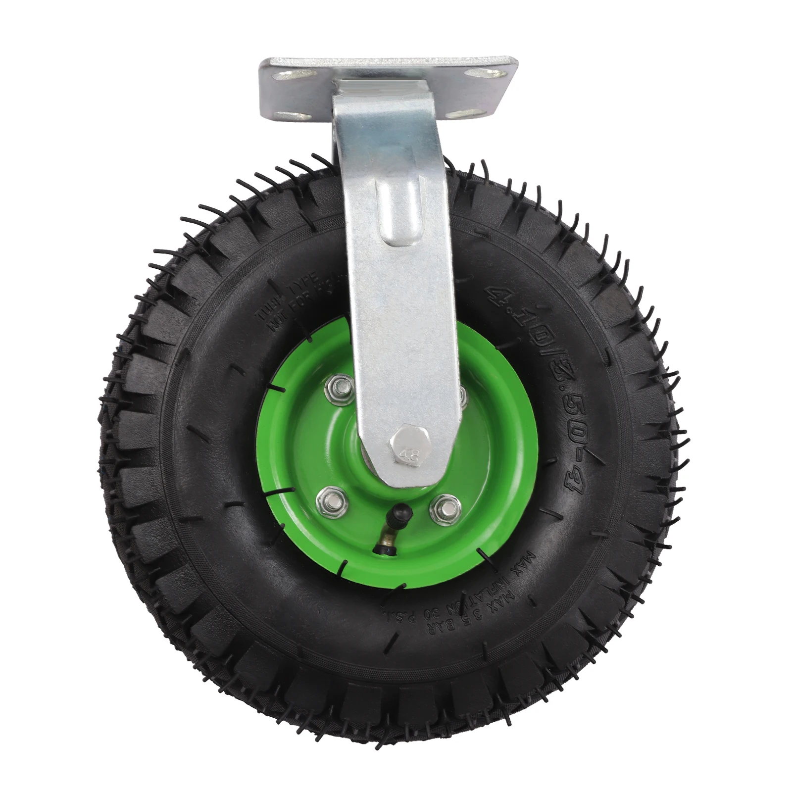 Set di 4 rotelle pneumatiche girevoli da 10", ruota in gomma per pneumatici con bullone per apparecchiature di trasporto, carico massimo 27,58 libbre