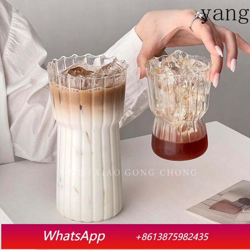 

LMM vertical glass coffee mug vintage ice high temperature resistant milk cup