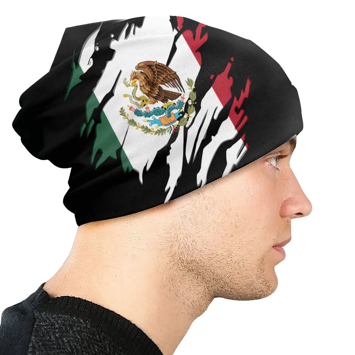 Maxico-Gorro con bandera de águila Unisex, gorro fino de Hip Hop, doble capa, transpirable