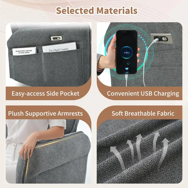 270 °   كرسي هزاز دوار للبالغين، كرسي طائرة شراعية كهربائي للمساحات الصغيرة، أريكة واحدة لغرفة المعيشة، غرفة النوم،