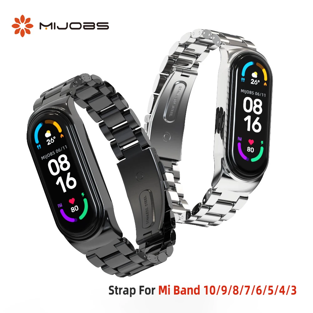 

Strap for Mi Band 10 9 8 7 6 5 4 3 Wristband for Xiaomi Mi Band 9 Correa Metal Watchband For Mi Band 8 Bracelet Accessories