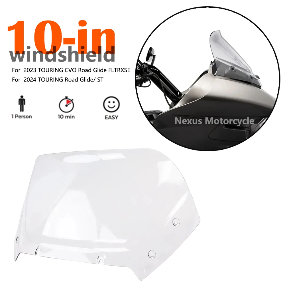 

10-inch windshield For Harley 2023 2024 TOURING CVO 121 117 Road Glide STFLTRXSE New motorcycle accessories Wind Deflector