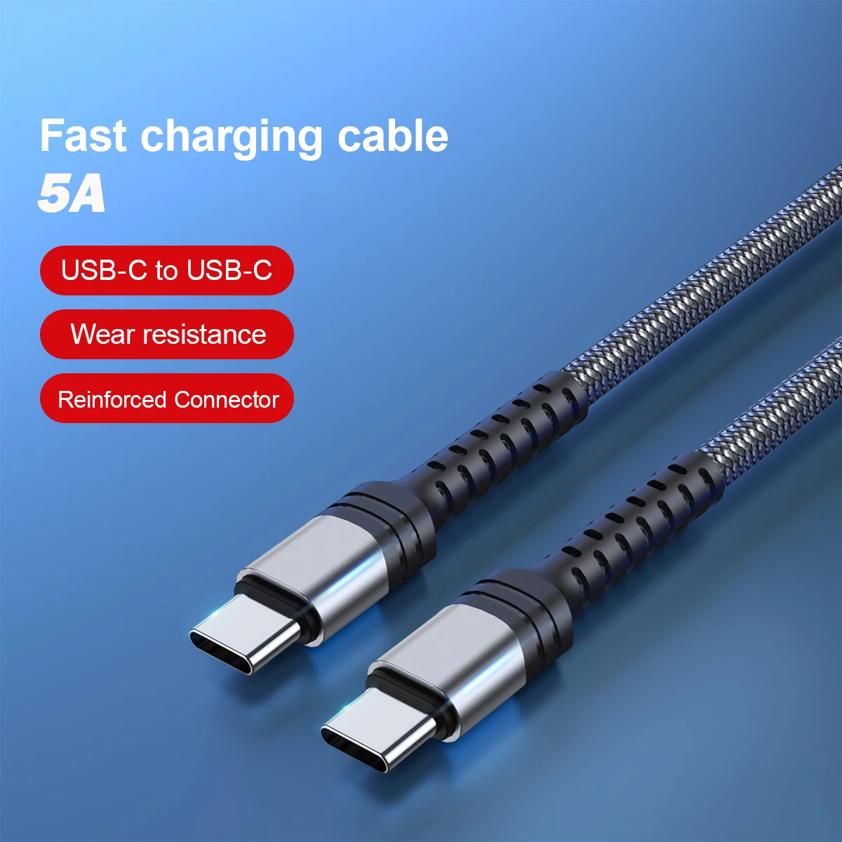 5A Fast Charging Cable 60W USB C to type C Cable Charger Cord For iPhone 15 Huawei Samsung Xiaomi Wire Type C Data Cable