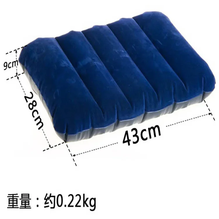 New Outdoor Camping Travel Inflatable Pillow Flocking Pillow Portable Sleeping Foldable Travel Sleep Air Cushion Break Rest