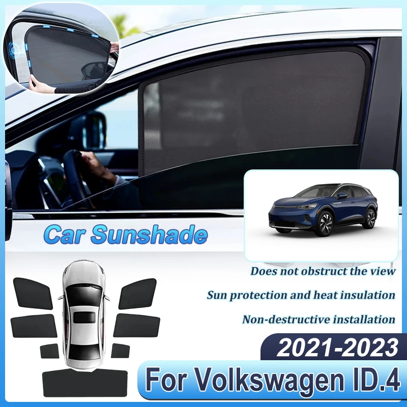 Car Window Sunshades For Volkswagen VW ID 4 Accessories ID4 2023 2022 2021 Anti-UV Visors Blind Cover Interior Parts Auto Tools