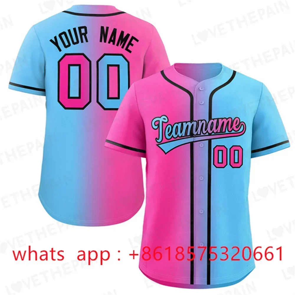 Customize Baseball Jersey Team Shirt Print Personal Name Number Stripe Hip Hop Sportswear Custom Baseball T-shirt Men/Women/Kids