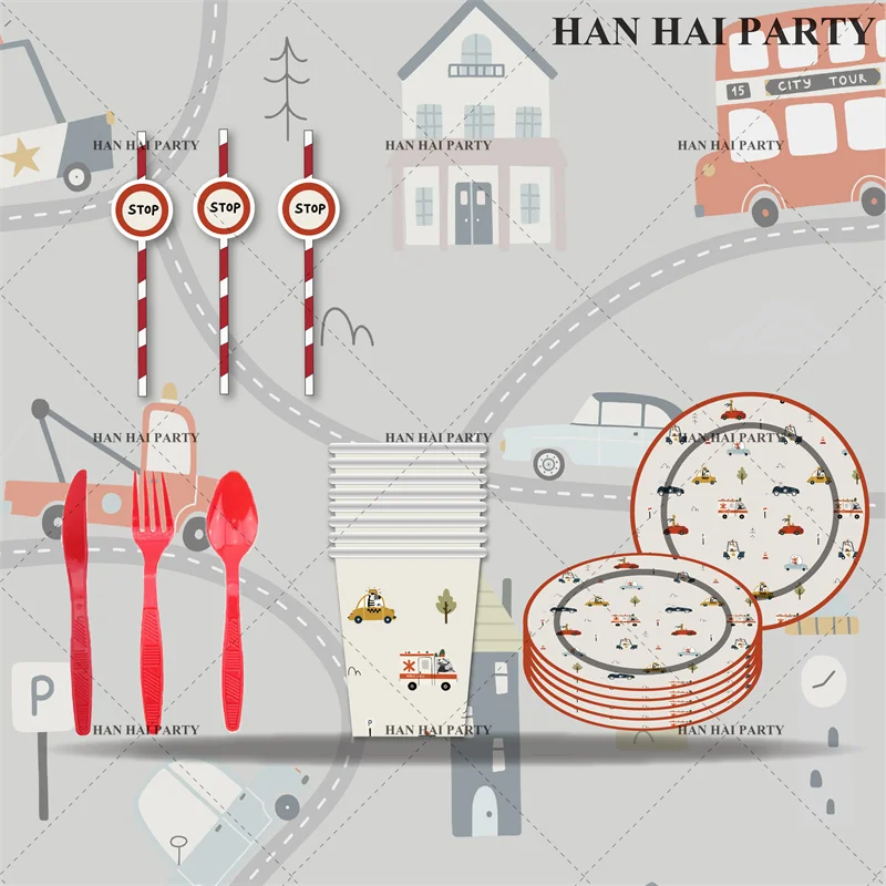 Инженерная машина для вечевечерние вечерние, тарелка, чашка, баннер, украшение для дня рождения, детское украшение для торта