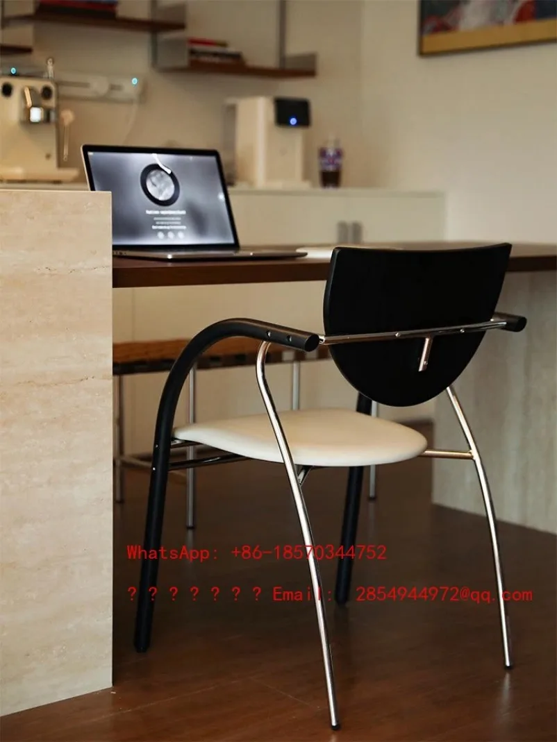 Computer Desk Stainless Steel Comb Makeup Folding French Backrest Stool Furniture Design