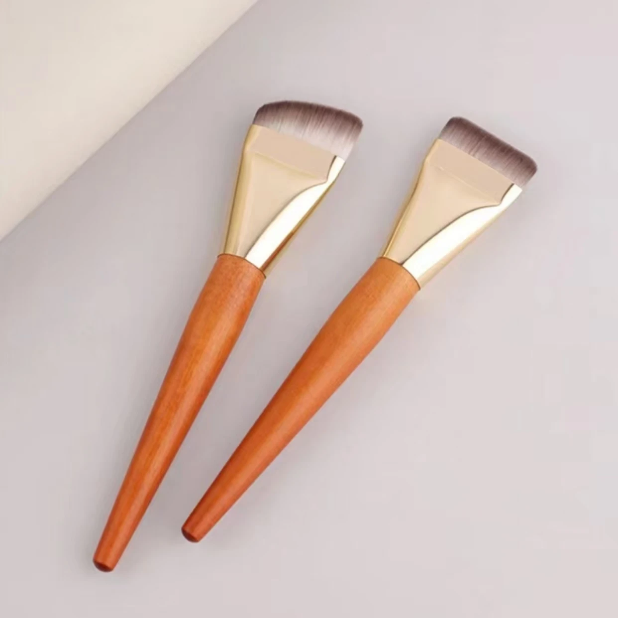 2er-Pack flacher Kopf, Ein-Wort/Schrägkopftyp, spurloser, ultradünner Foundation-Pinsel mit flachem Kopf