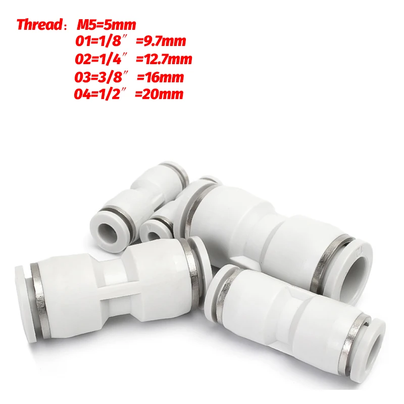 Pneumatic Fitting Pipe Connectors High Quality White Hose Fittings 1/4 1/2 6mm 8mm BSP Thread Quick Coupling Air Tube Connector