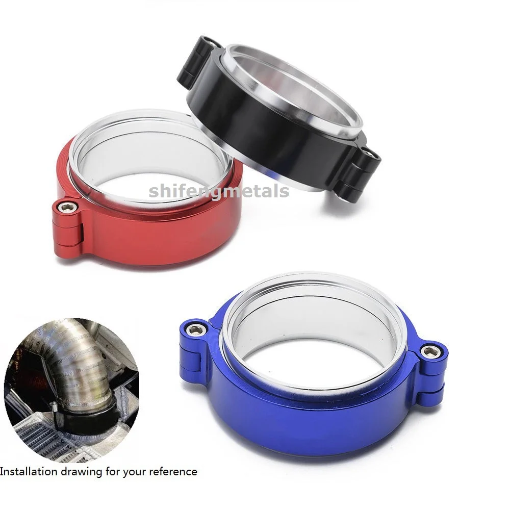 V-shaped clamp with flange aluminum alloy joint, turbine exhaust drain pipe buckle