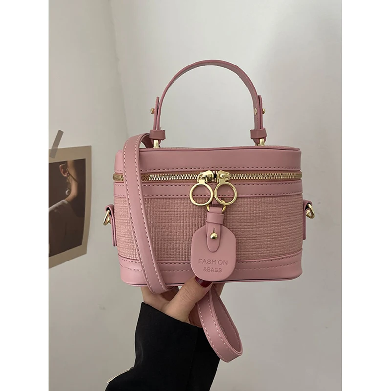 Simple Splice Design Small Square Bag Korean Women\'s Casual Fashion Handbag Spring Summer Temperament All-matching Shoulder Bag