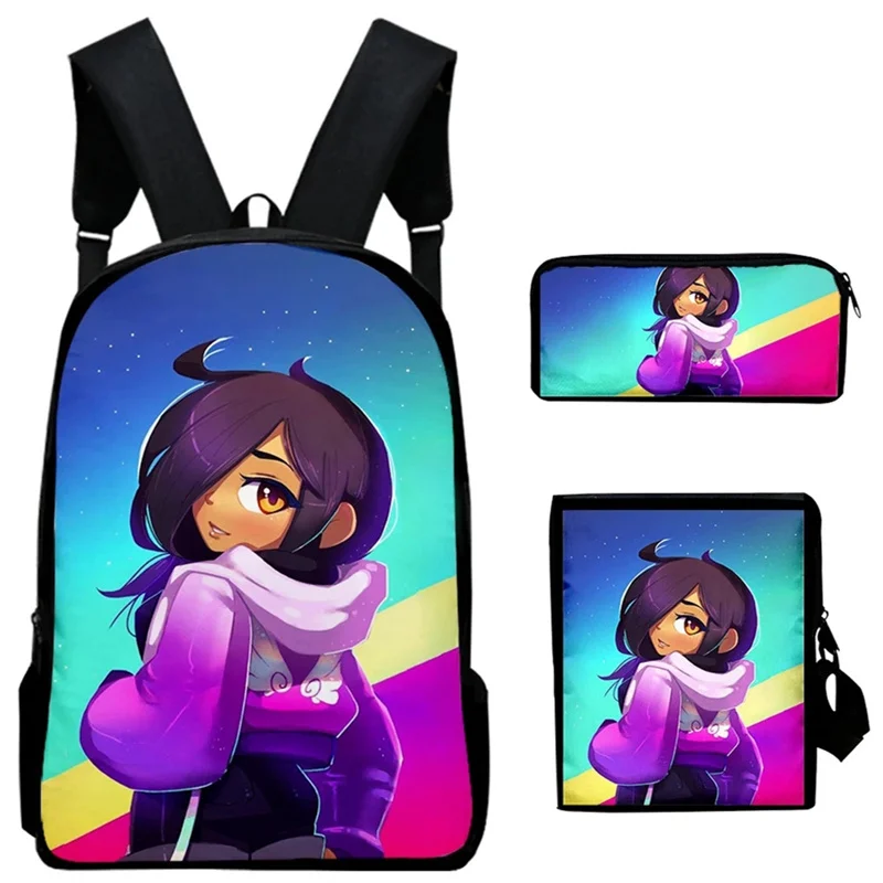 

3 Pieces Set Aaron As A Cat Japan Anime Boys Girls Cartoon Backpack Chest Bag Pen Case Primary Middle School Students Schoolbag