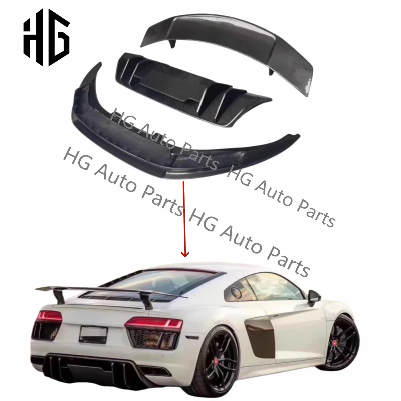 

Good Quality Carbon Fiber Vors Style Car Front Bumper Rear Spoiler Wing Diffuser Body Kit For 2017 Audi R8 Auto Accessories