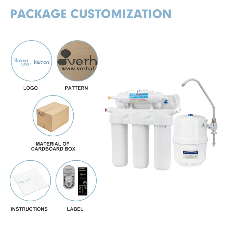 [NW-RO50-G03]5-6 Stages RO System Drinking Water Filter System 50/75/100 GPD Reverse Osmosis System