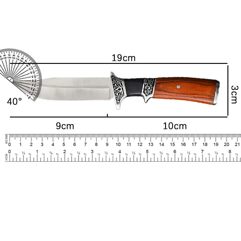 Outdoor Steel Hand Small Straight Knife Camping Portable Multi-Functional High Hardness Knife Household Fruit Knife Knife