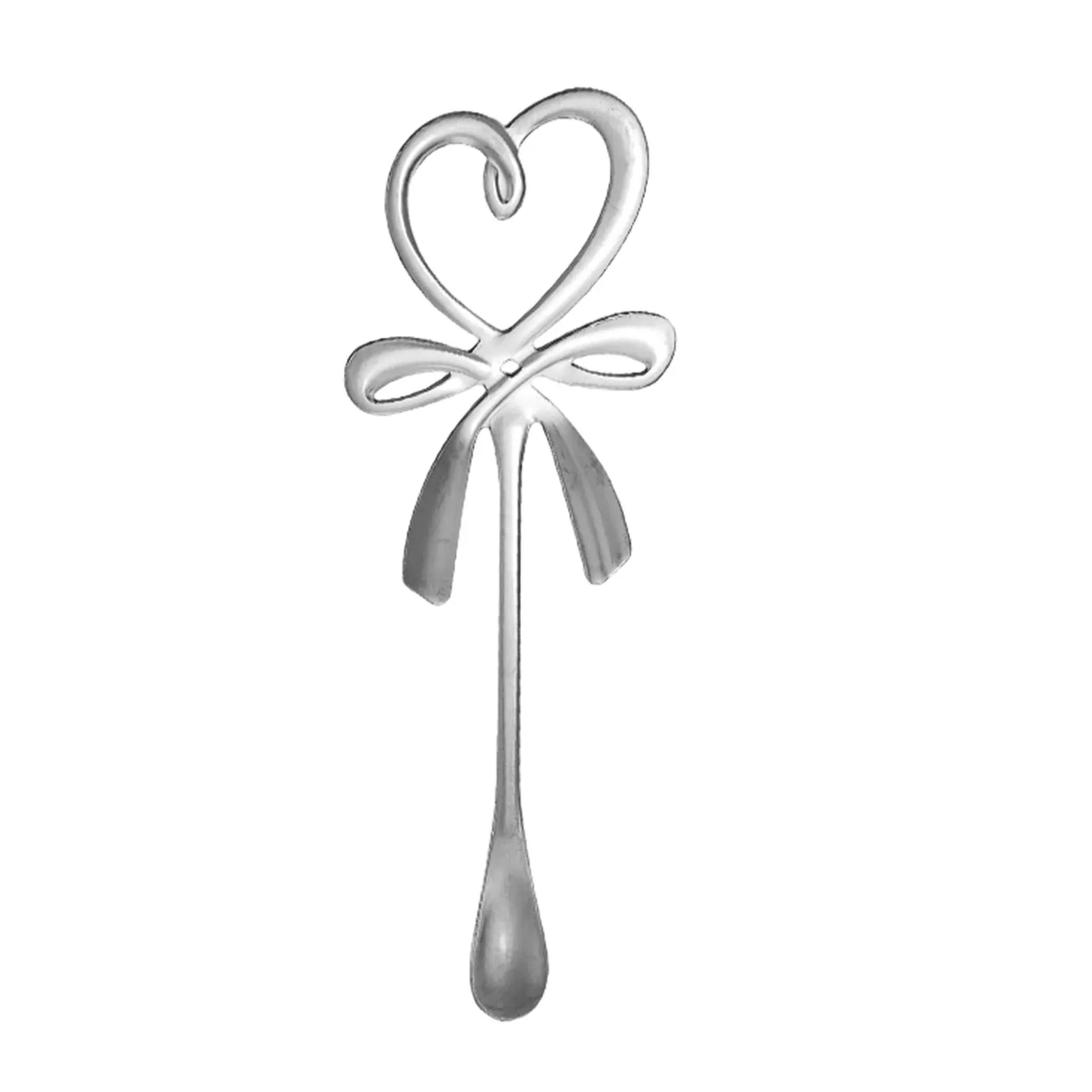 Coffee Lovers Essential Stainless Steel Spoon Easy To Clean Bow Knot Heart Shaped Mini Spoons Silver