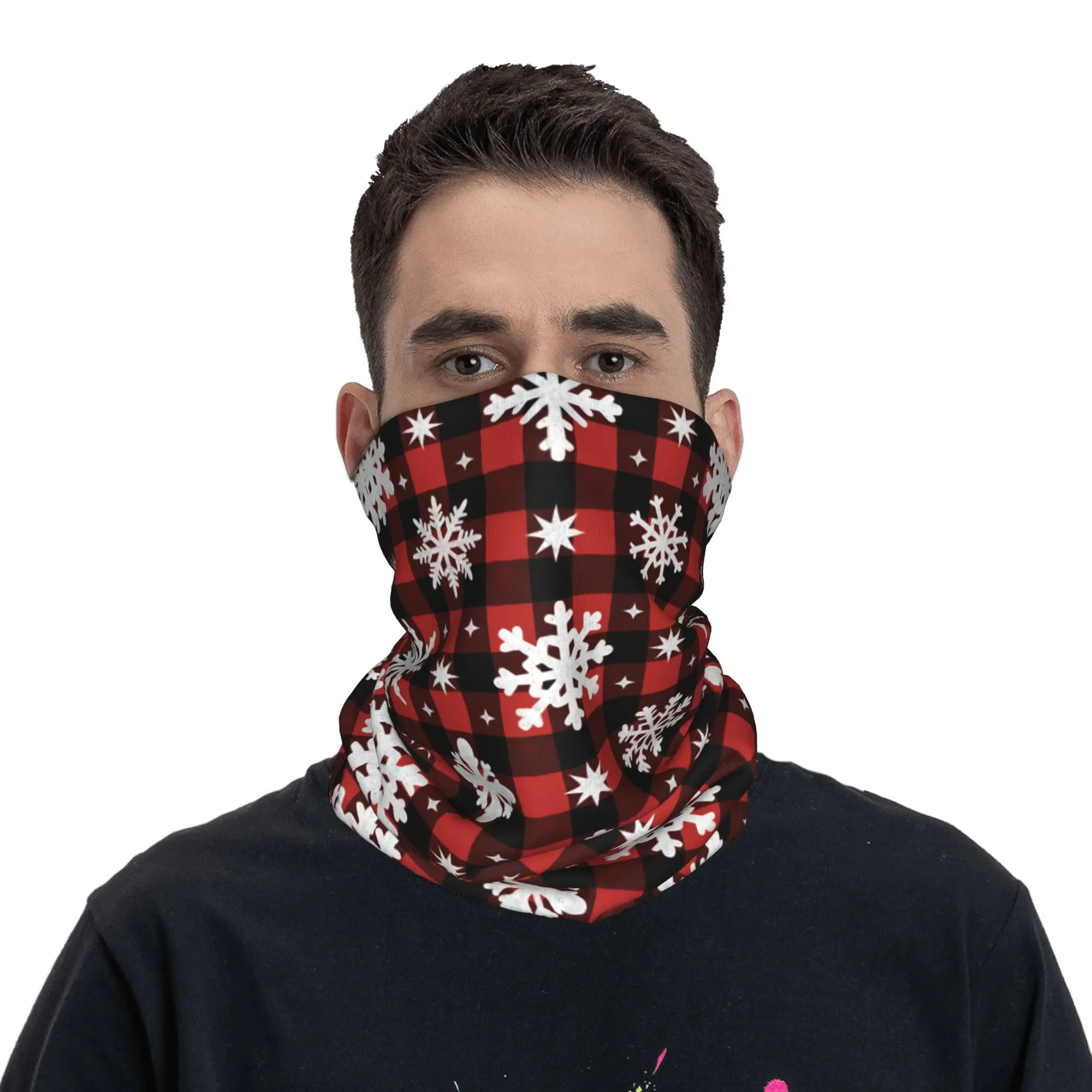 مخصص عيد الميلاد الرنة ندفة الثلج     الشتاء عقال الرقبة أدفأ الرجال النساء تزلج الصيد وشاح أنبوبي الوجه باندانا الجراب