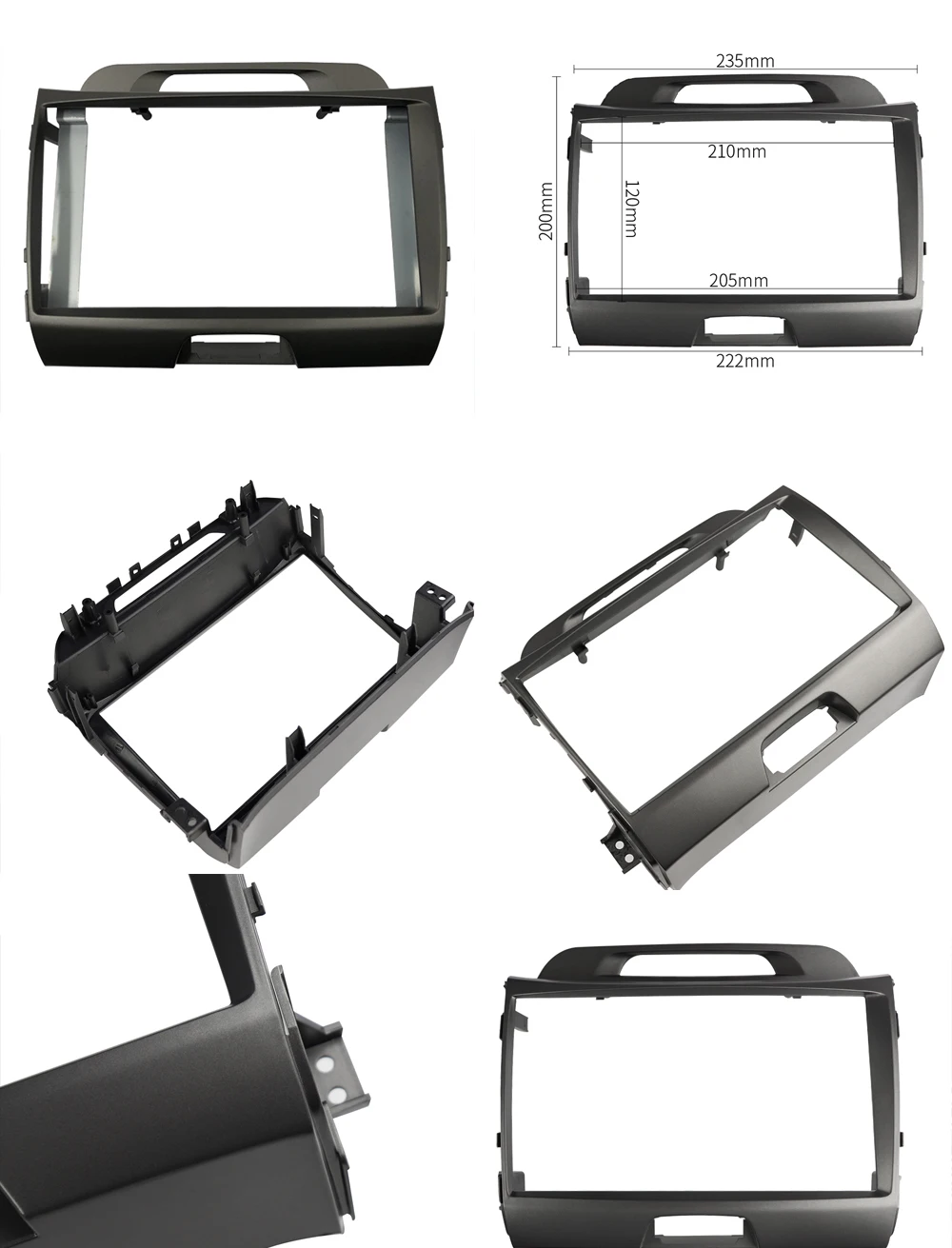 9 inch Car Radio Fascia for KIA SPORTAGE 2010-2015 Stereo Panel Dash Installation Kit Double Din Frame GPS DVD Bezel view 3