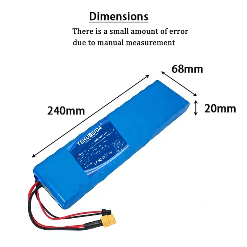 18650-13S1P48V 3500mAh Rechargeable Lithium-ion Battery Pack with Built-in BMS Protection Plate Electric Scooter Battery