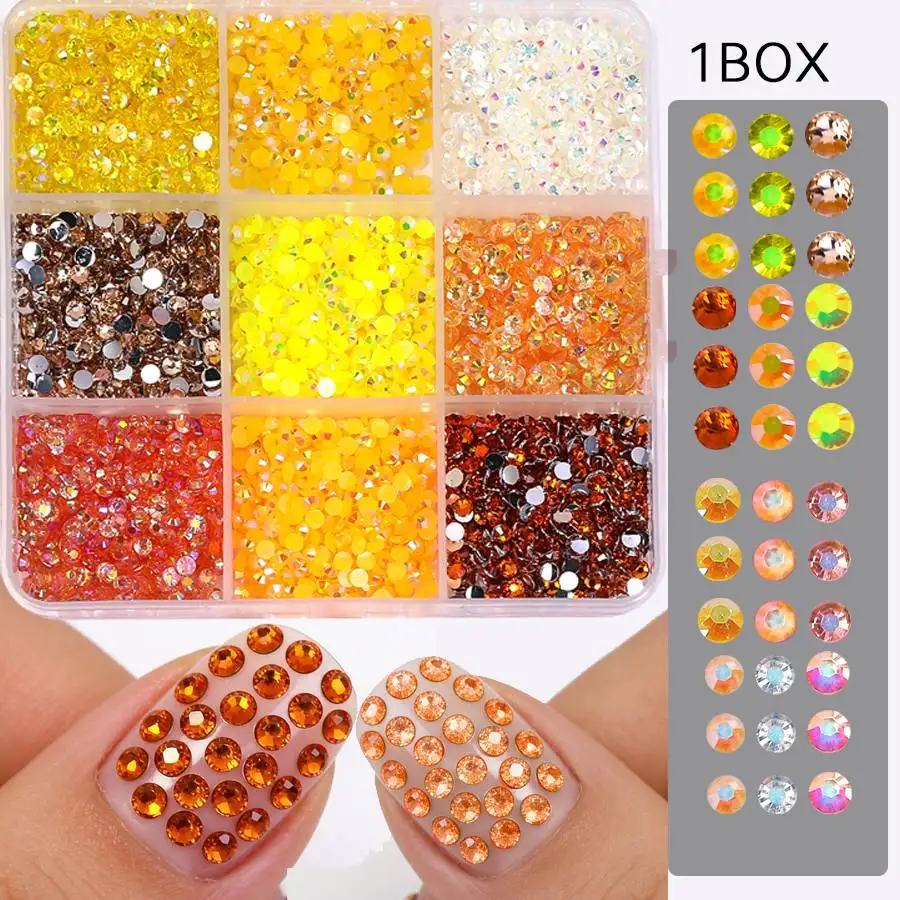 1 Box 3mm mixed color set Jelly Flatback Resin Rhinestones F