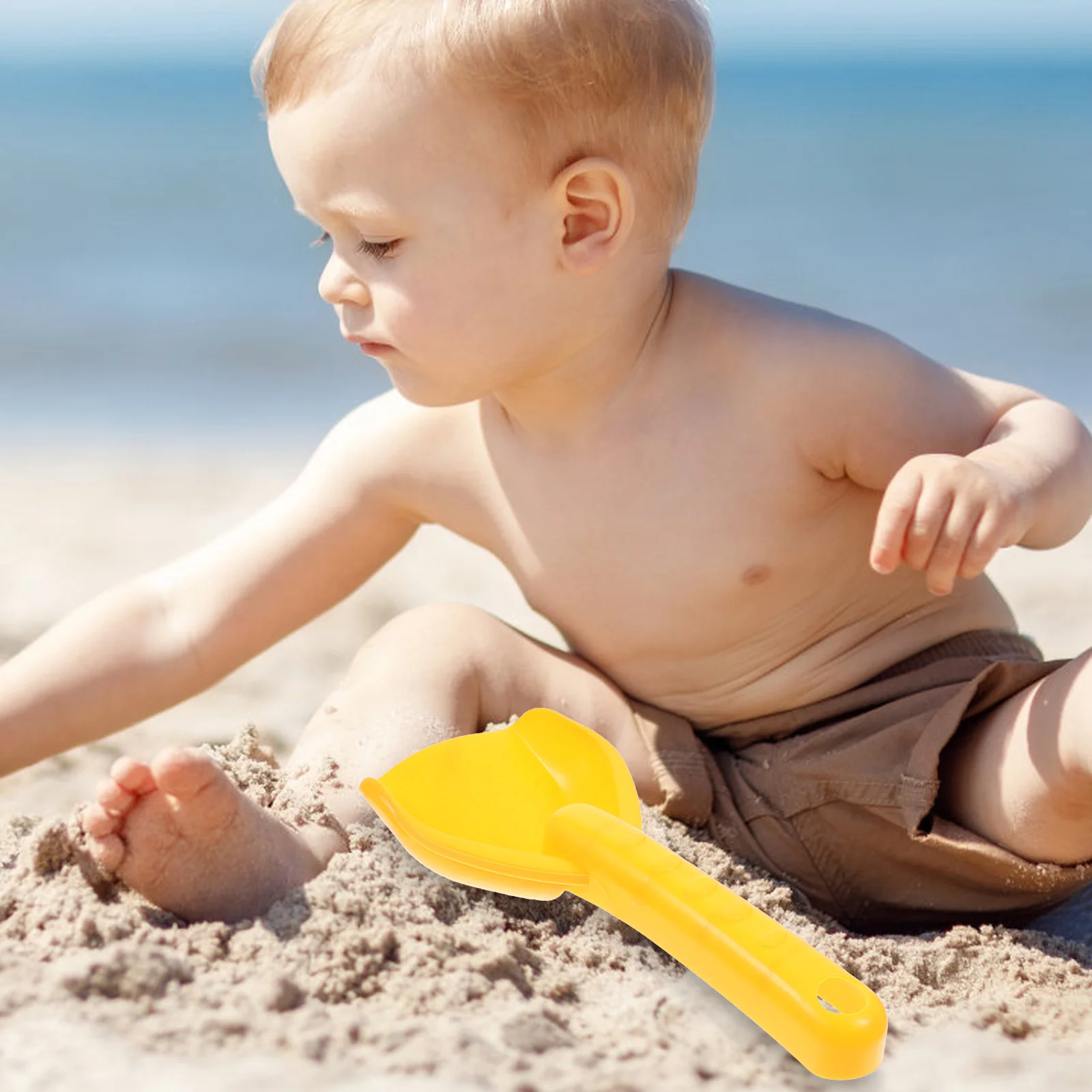 Jouets de plage, pelles à sable pour le plaisir en plein air, ensemble de jeu léger pour enfants, petites cuillères en plastique, râteaux, jouets jaunes, 20 pièces