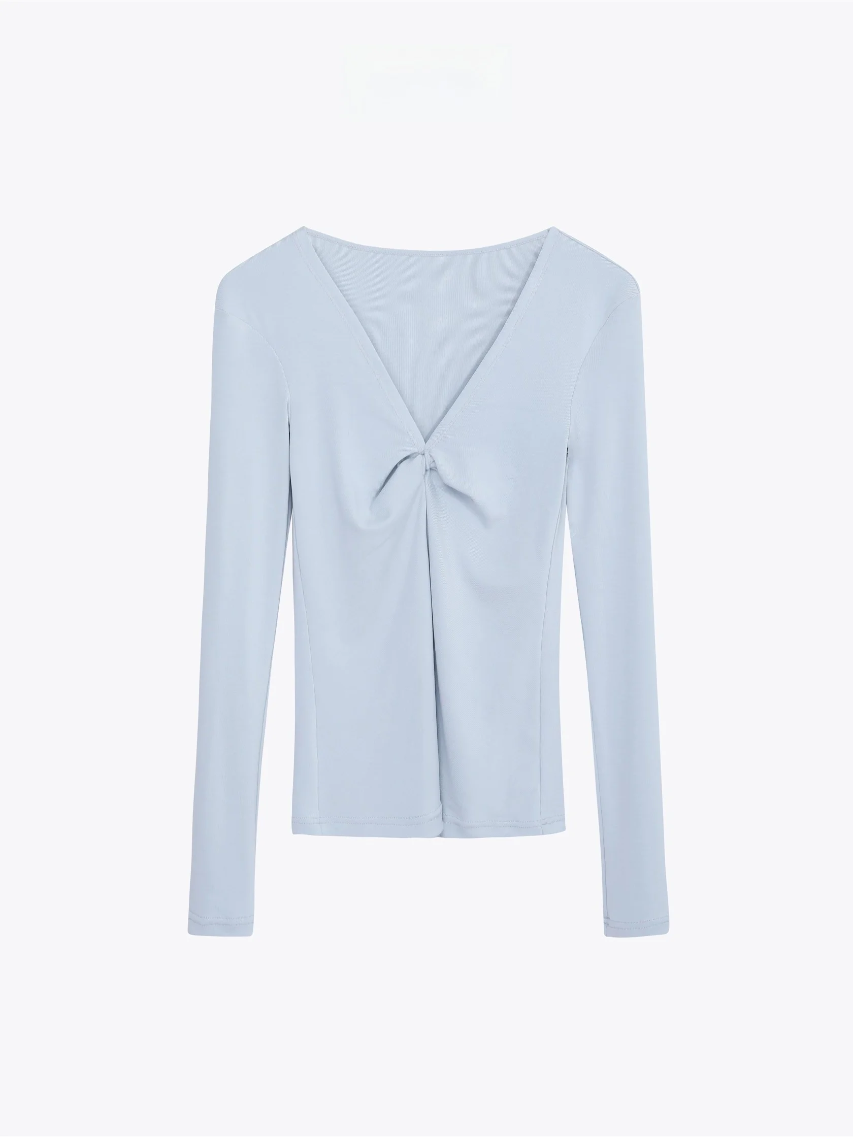 

Женская повседневная трикотажная футболка с V-образным вырезом, из высокоэластичного модала, с объемным узором, с длинным рукавом, в стиле балетного топа