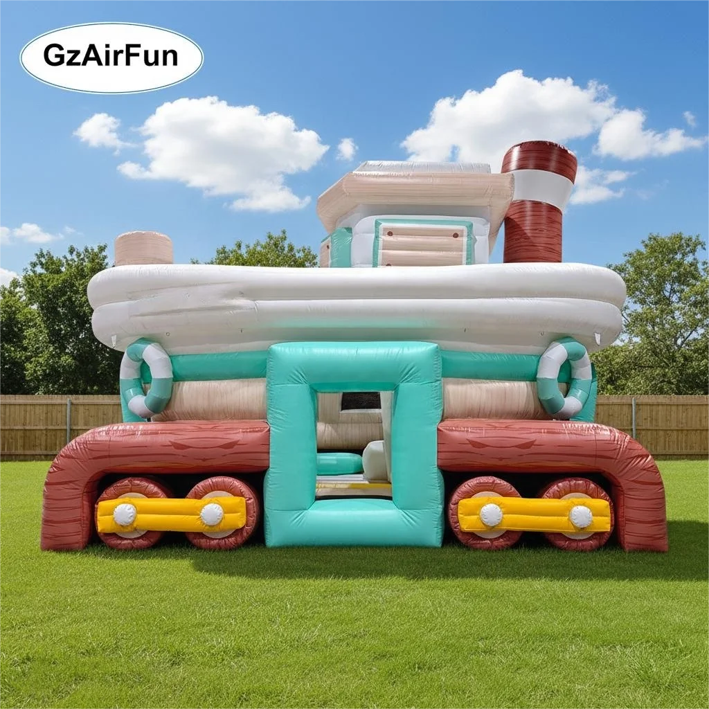 

New Design Commercial Train Inflatable Castle Kids Bounce House Playground Easy to Set up
