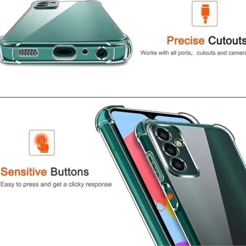 Odporne na wstrząsy etui na telefon Samsung Galaxy A15 A25 A35 A55 A05 A04 A14 A34 A54 A03 A13 A23 A33 A53 A73 A32 A52 A72 Przezroczyste etui — zdjęcie 7