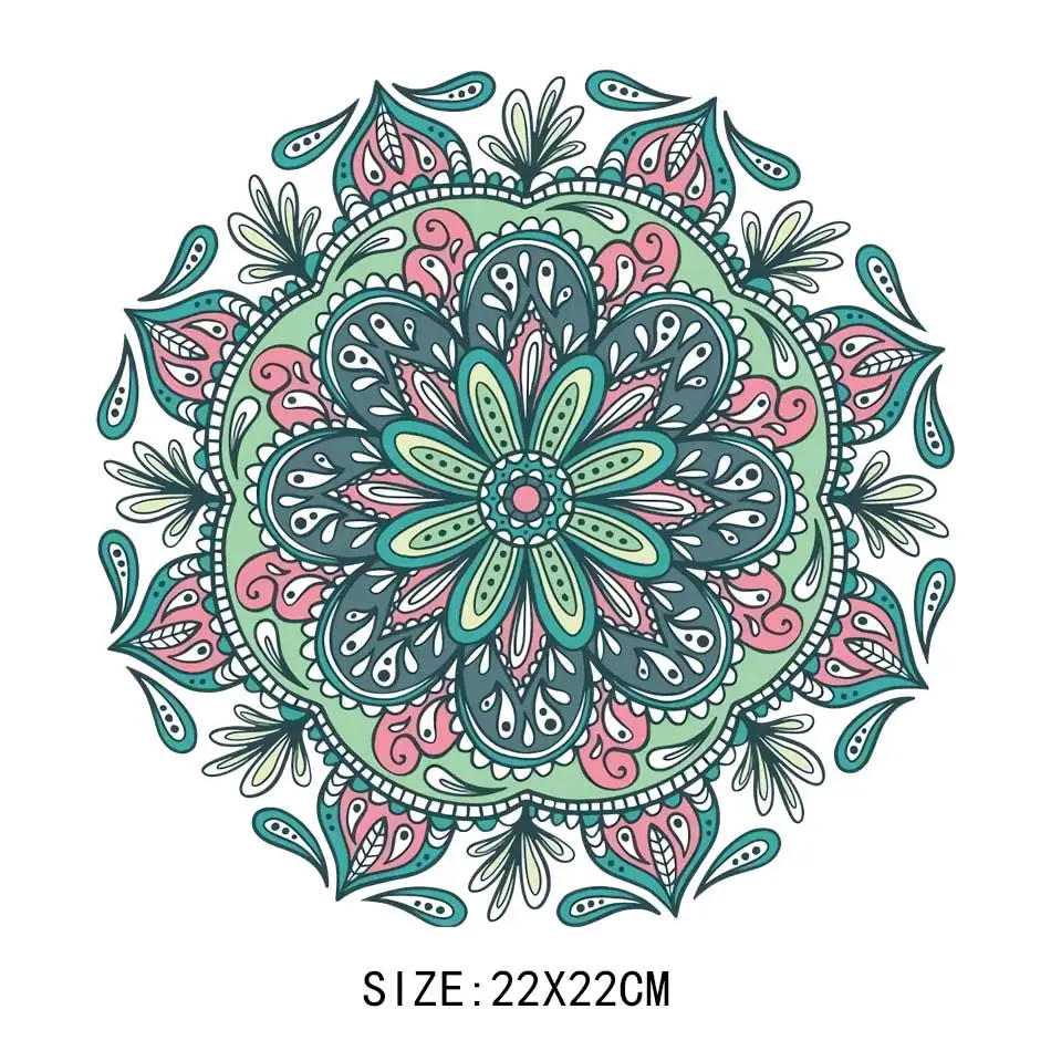 New Beautiful Green Garland Iron-On Transfer per abbigliamento t-shirt lavabili fai da te adesivi termici moda Mandala patch Applique