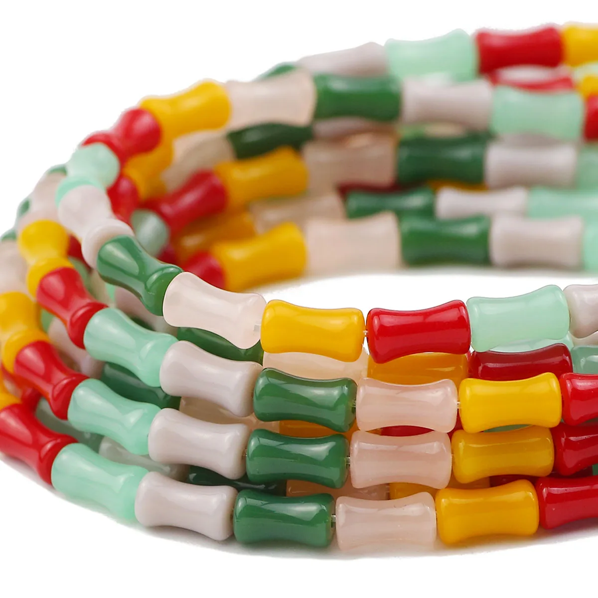 4x8 مللي متر 40-200 قطعة شكل الخيزران كريستال مختلط اللون الخرز فضفاض الفواصل لصنع المجوهرات Chamrs بها بنفسك Chamrs سوار إكسسوارات عقد