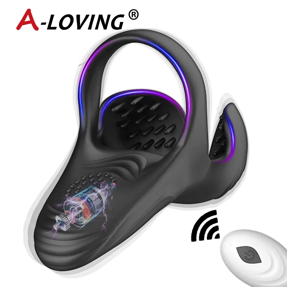 Vibrating Cock Ring Testicle Massager Vibrator For Men Masturbator Chastity Wireless Remote Control Sexy Toys For Men Adult 18