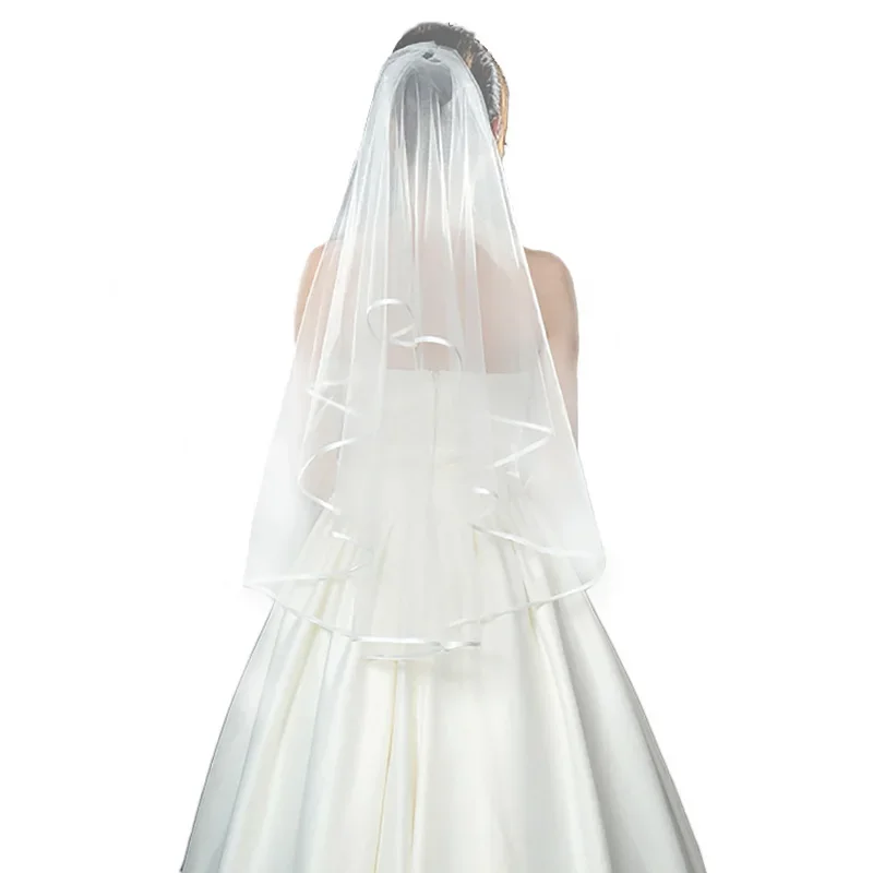 

Simple Short Tulle Cheap White Bridal Veil for Bride for Mariage Wedding Accessories 2024