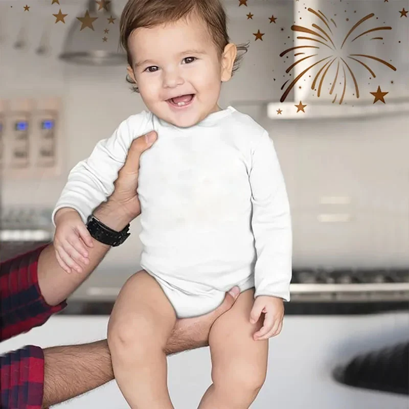 Baby Clothes Romper Baby Boys Girls Clothes Kids Long Sleeve 100% Cotton Overall White Newborn Baby Photography Props image 3