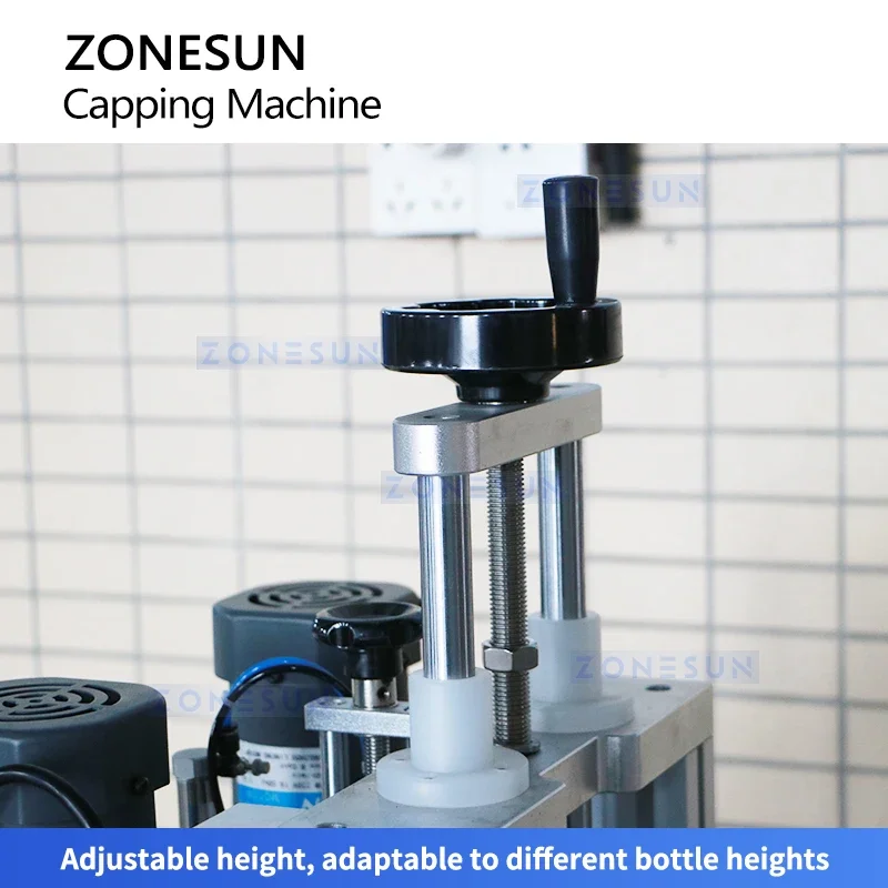 Zonesun Автоматическая столешница 4-колесная машина для укупорки бутылок с винтовой крышкой оборудование для герметизации бутылок