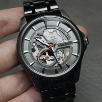 CADISEN Skeleton Mechanical Mens Watches Top Brand Luxury Steampunk Transparent 82S0 Hollow Automatic Stainless steel Watch Man