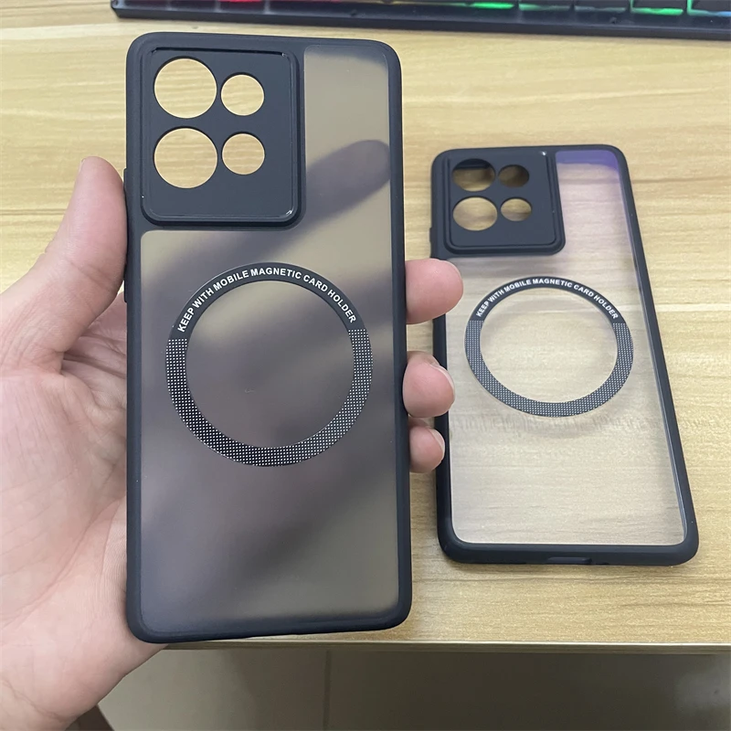 Magnetic Case For Motorola Edge 50 5G Cover Transparent Back Cover Soft Silicone Bumper For Moto Edge50 Camera Protection Shell