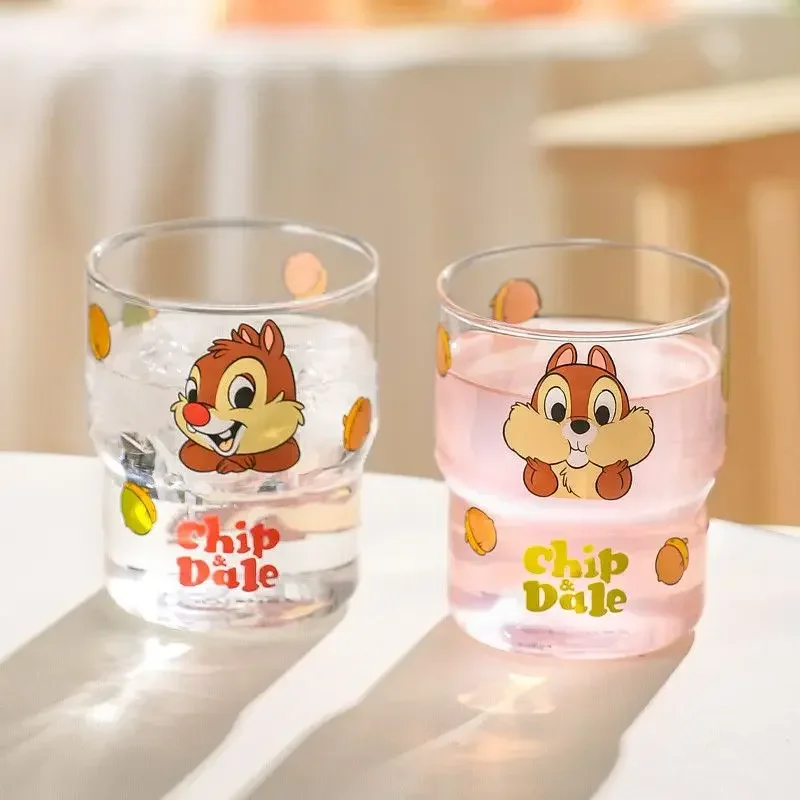 Disney Chip Dale new cute creative cartoon pattern multifunctional high temperature resistant glass water cup for men and women