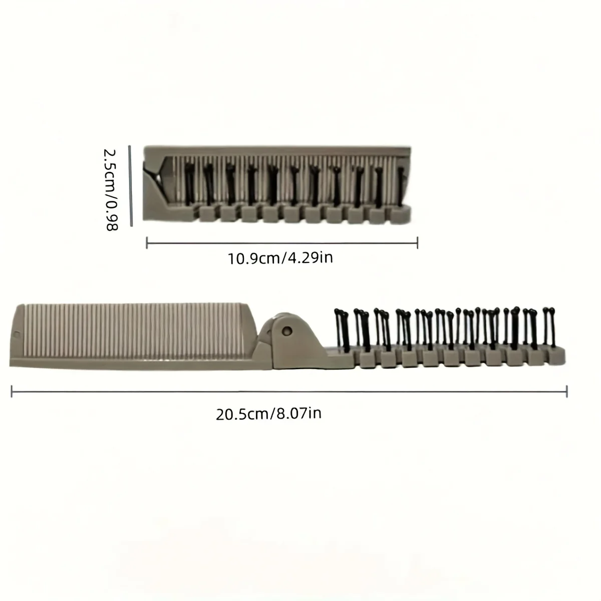 1 مشط محمول قابل للطي على الوجهين - أسنان بلاستيكية متينة، مقبض مريح للشعر العادي، ضروري للسفر