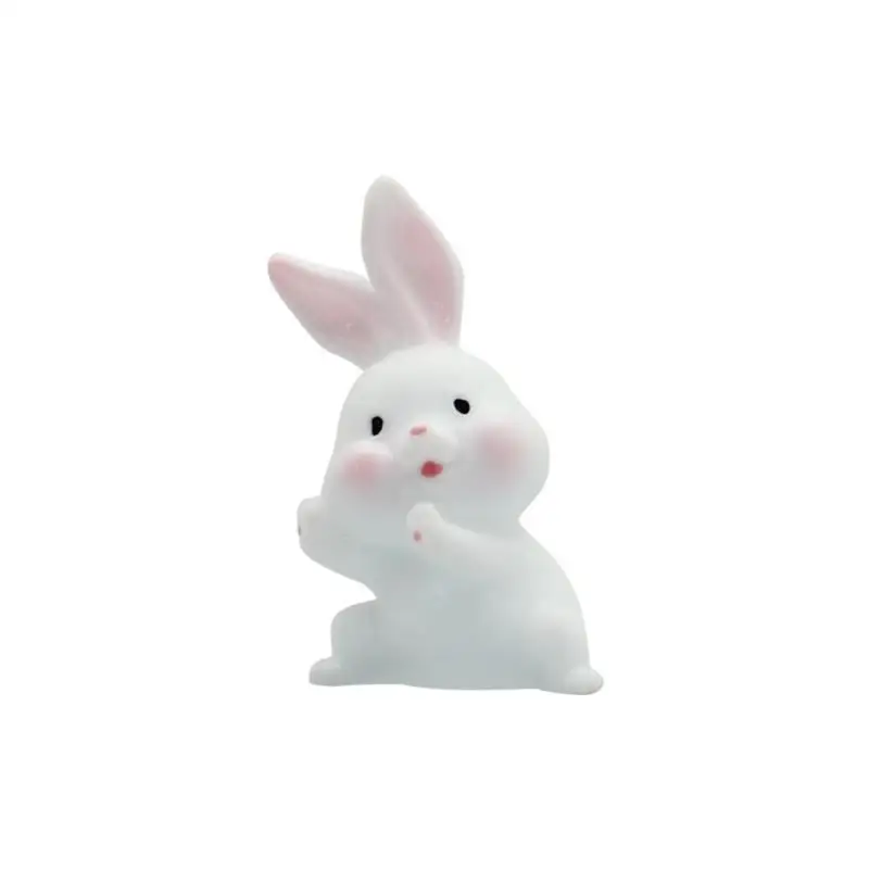 Resin Crafts Placed Smoothly Durable Resin Car Ornaments Home Bunny Ornaments Vivid Multi-scene Use Hand-painted Pendant