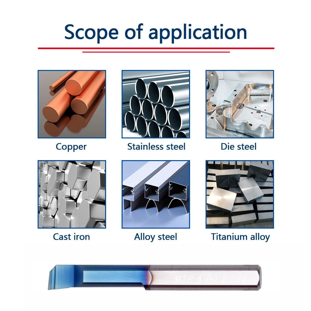 HRC65 MTR Small Bore Boring Tool Inner Hole Machining Carbide Turning MTR 2/2.5/3/4/5/6/8 L10 L15 L32 Boring Cutter For Steel