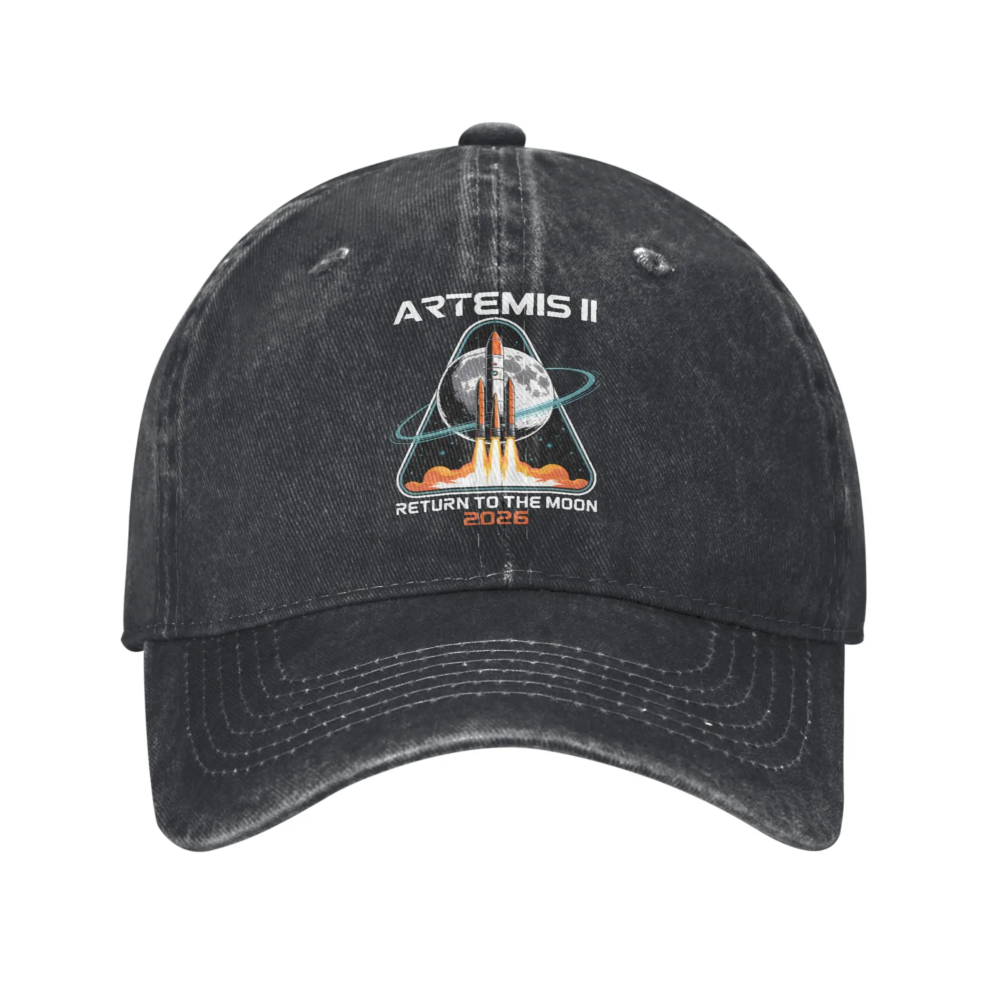 Artemis II To The Moon Rocket Launch Space Exploration Casual Baseball Cap For Men Summer Outdoor Gym Trucker Hat Snapback Cap