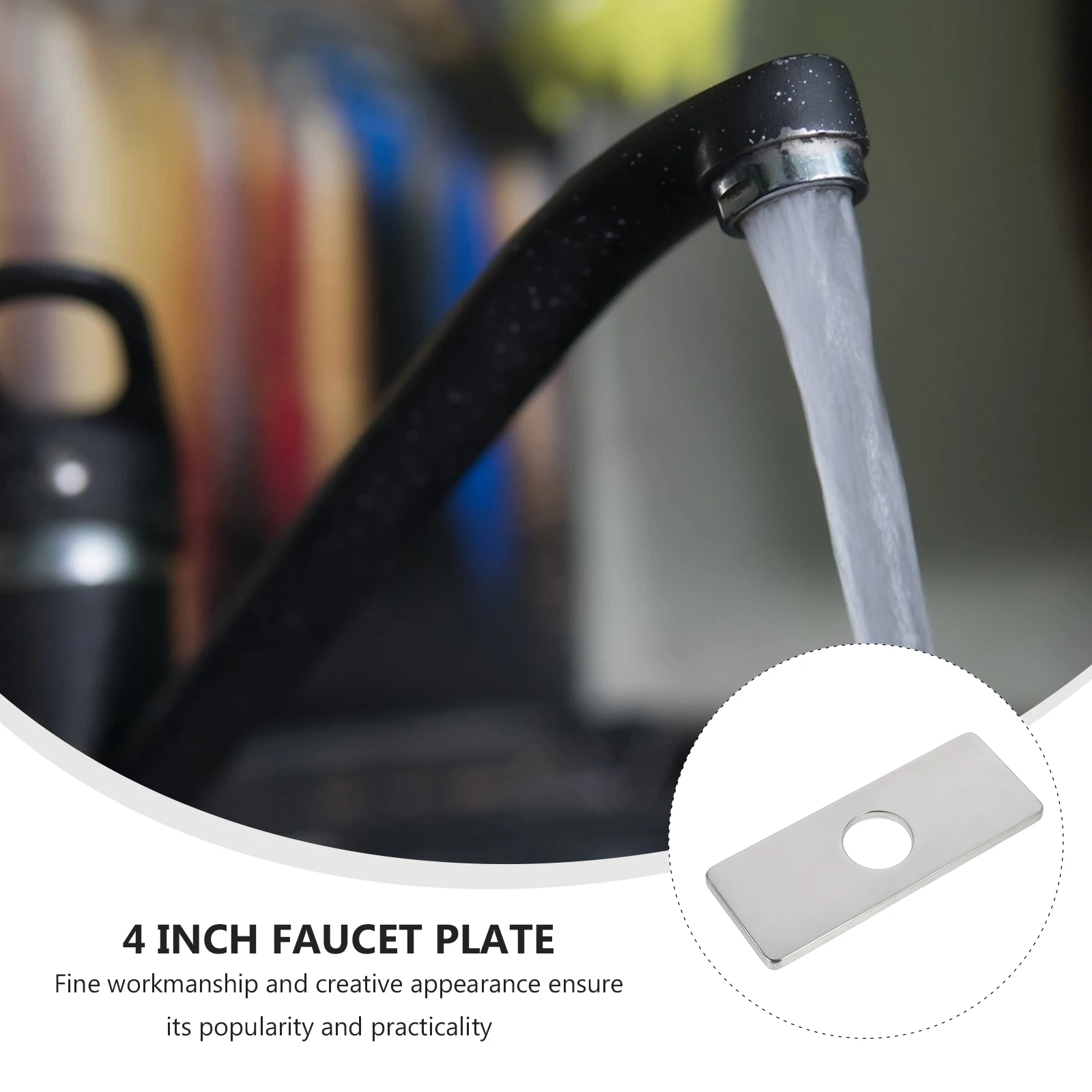 

2pcs 4 Inch Faucet Plate Brushed Nickel Sink Hole Cover Escutcheon Panel for Bathroom Kitchen Hotel Decor Hardware Soft Hose