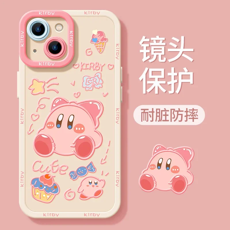 Kirby of the Stars Cute Cartoon Print Apple 14plus Phone Case Iphone13promax New 12/11 Silicone Protection Anti-drop Soft Shell