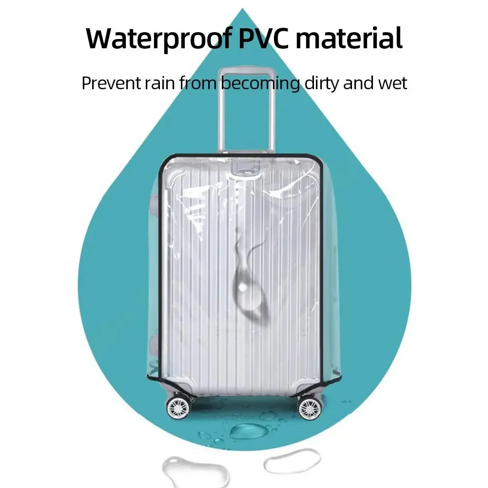 18-30inch Luggage Cover Full Transparent Protector Waterproof Thickened Suitcase Cover PVC Rolling Cover for Traveling Suitcase